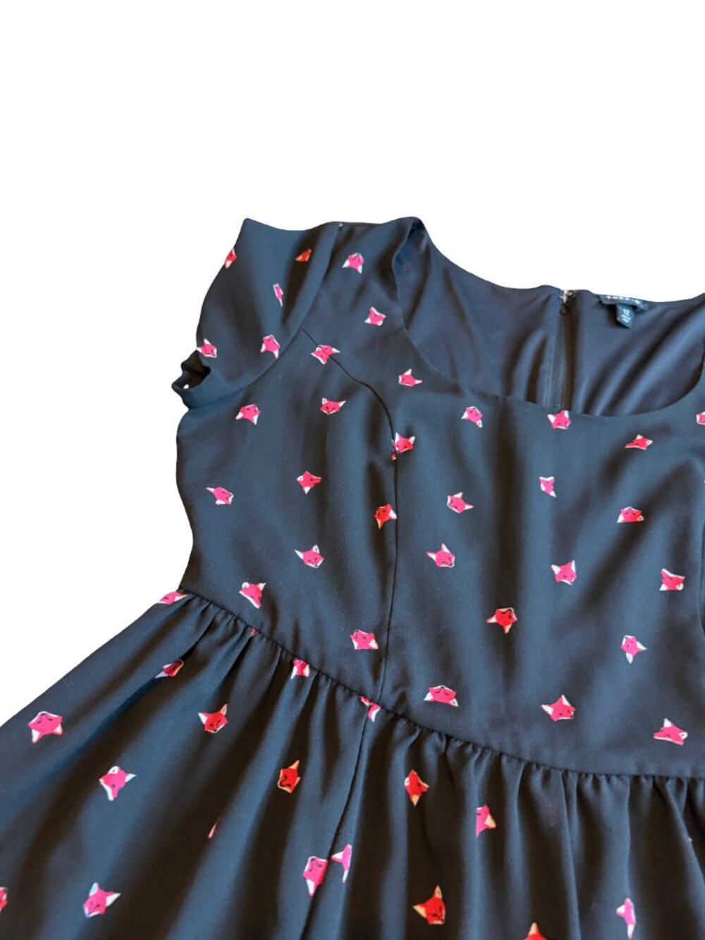 Torrid Black Fox Print Dress Skater A-Line Black Fun Casual Everyday Size 12 - Picture 7 of 14